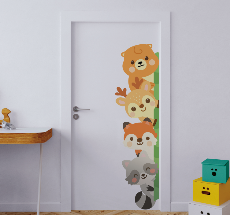 Door sticker animal designs for kids room - TenStickers
