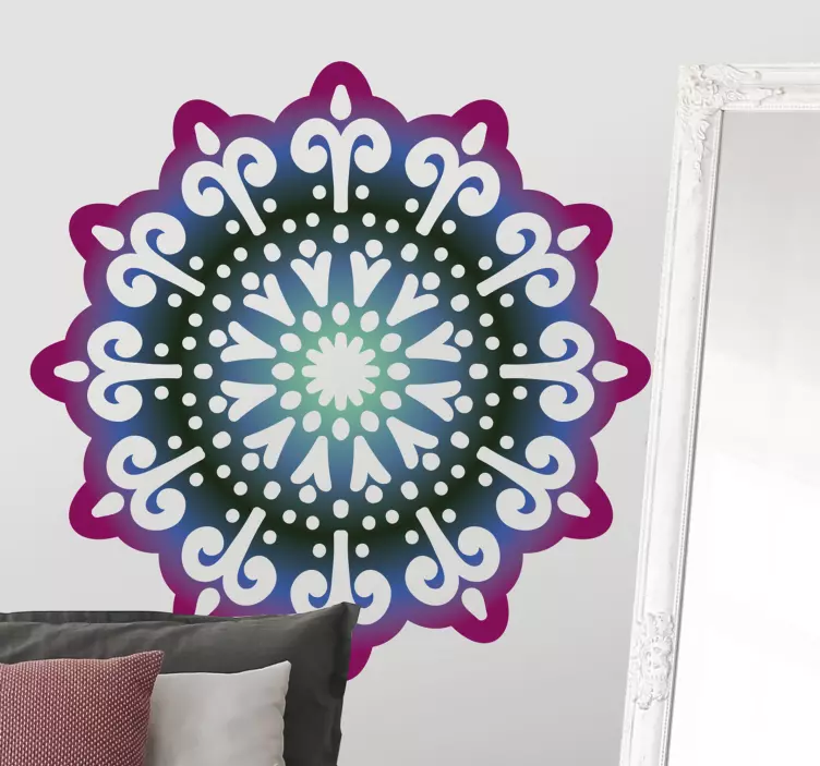 Dotted wishes mandala floral wall sticker - TenStickers