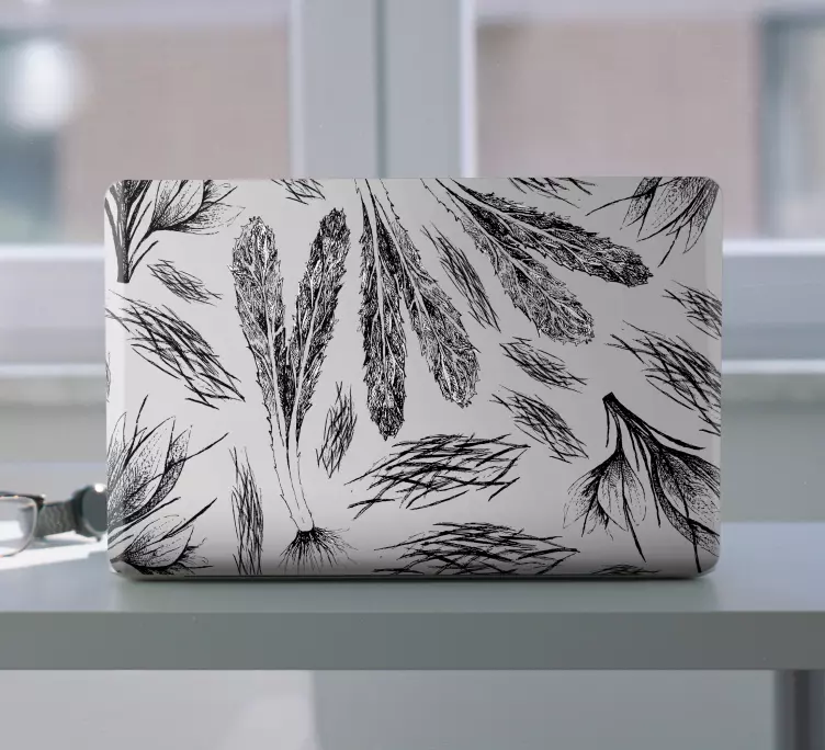 Dried flowers hand drawn laptop skins - TenStickers