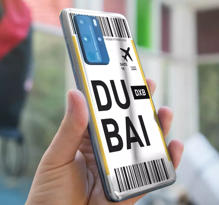 Dubai boarding pass huawei sticker - TenStickers