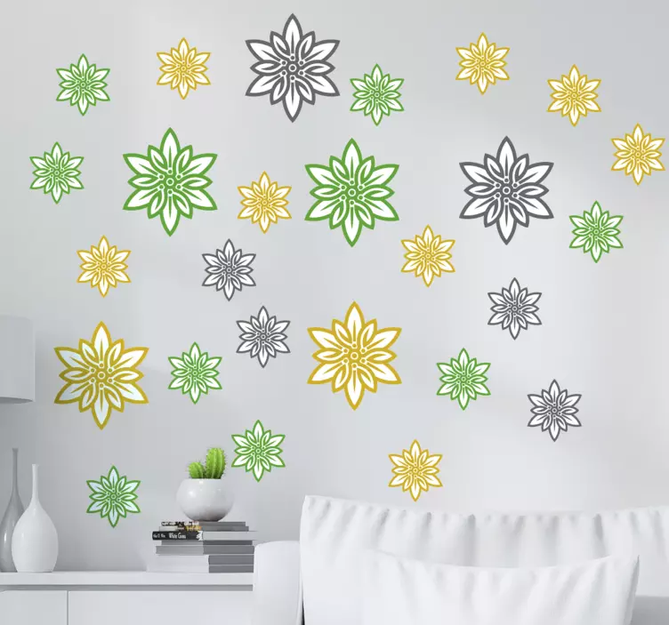 Edelweiss Set flower wall decal - TenStickers