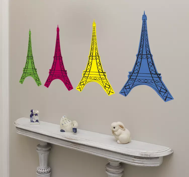 Eiffel Tower pop art paris wall sticker - TenStickers