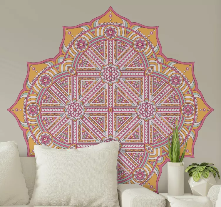 Elaborate geometric arrangement decoration wall sticker - TenStickers