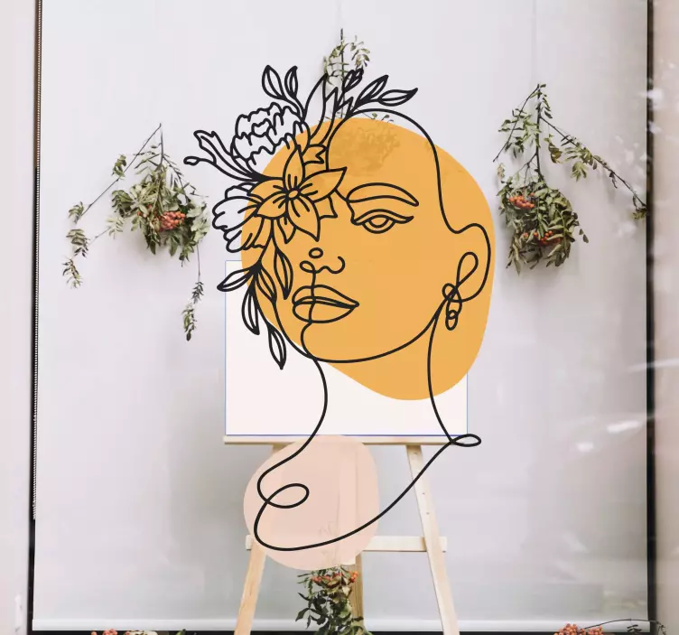 Elegant Floral Portrait shop window sticker - TenStickers