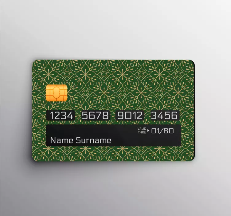 Elegant green and gold credit card sticker - TenStickers