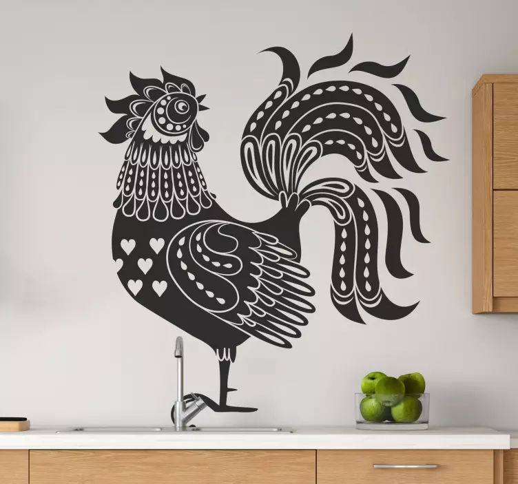Elegant Rooster Design farm animal sticker - TenStickers