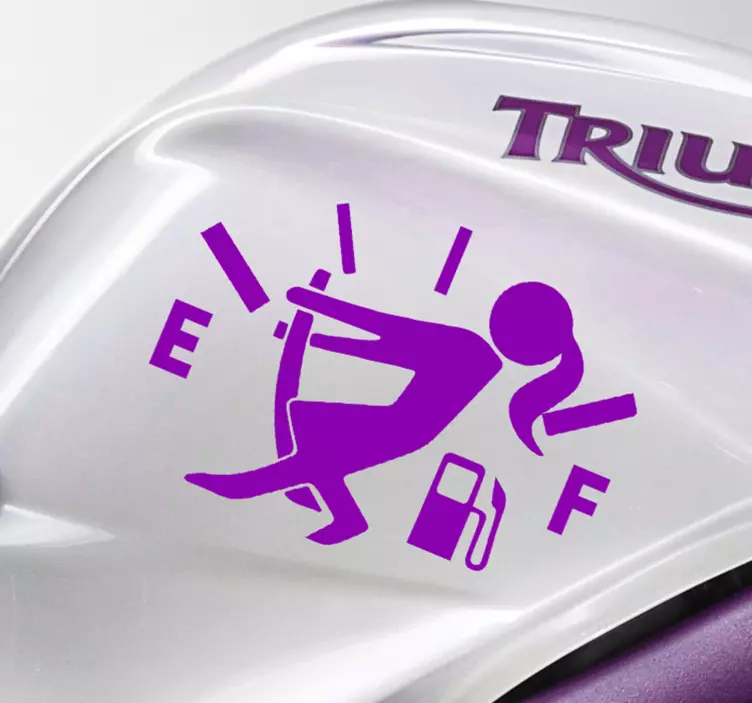 Empty fuel woman Motorcycle Decal - TenStickers