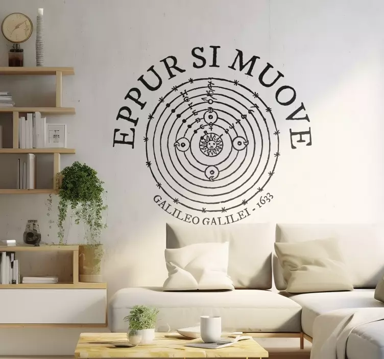 "eppur si muove" science stickers - TenStickers