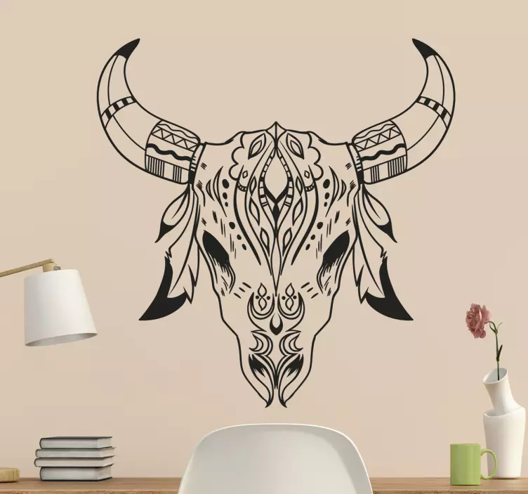 Ethnic animal horn object wall sticker - TenStickers