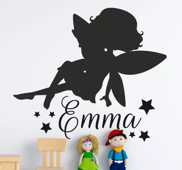 Fairy Girl Silhouette kid's sticker - TenStickers