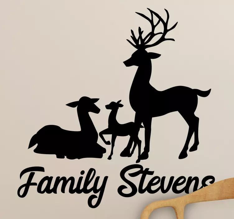 Family of stags and deer animal wall sticker - TenStickers