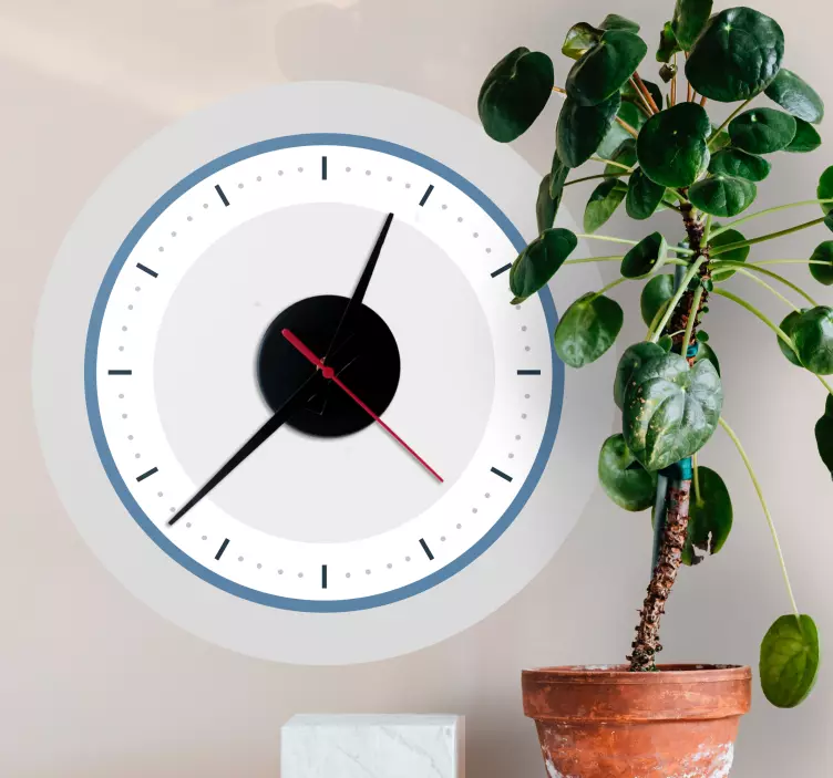 Fantastic looking simple wall clock sticker - TenStickers