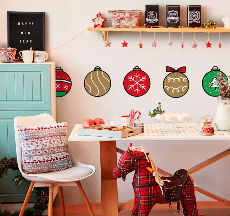 Festive Ornament Collection holiday sticker - TenStickers