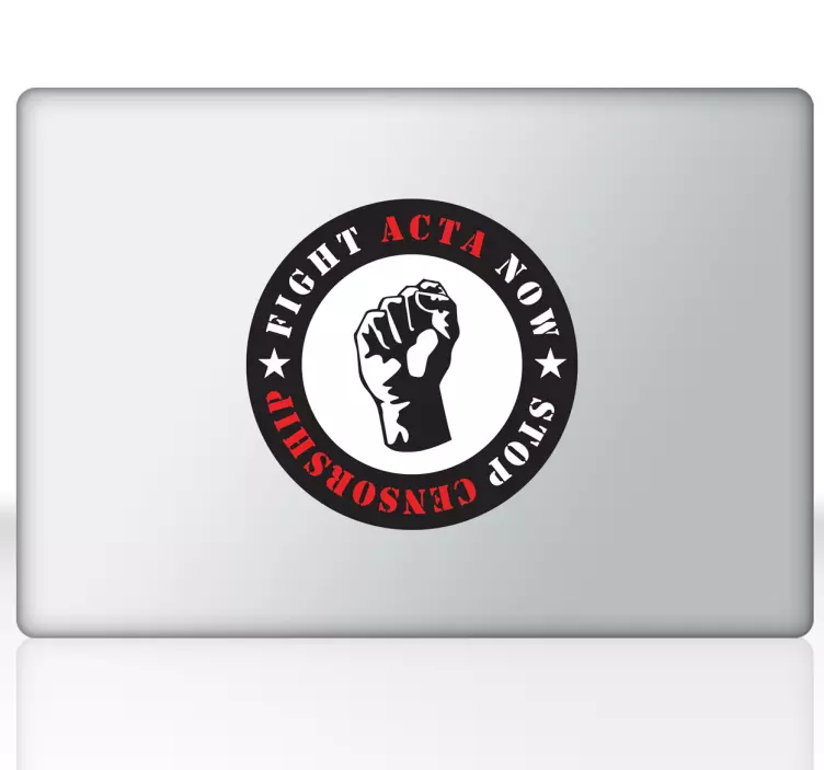 Fight ACTA Laptop Decal - TenStickers