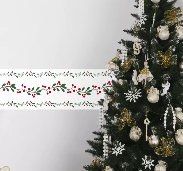 fir garland wall border sticker - TenStickers