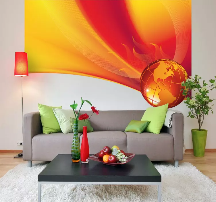 Fire Earth Wall Mural - TenStickers