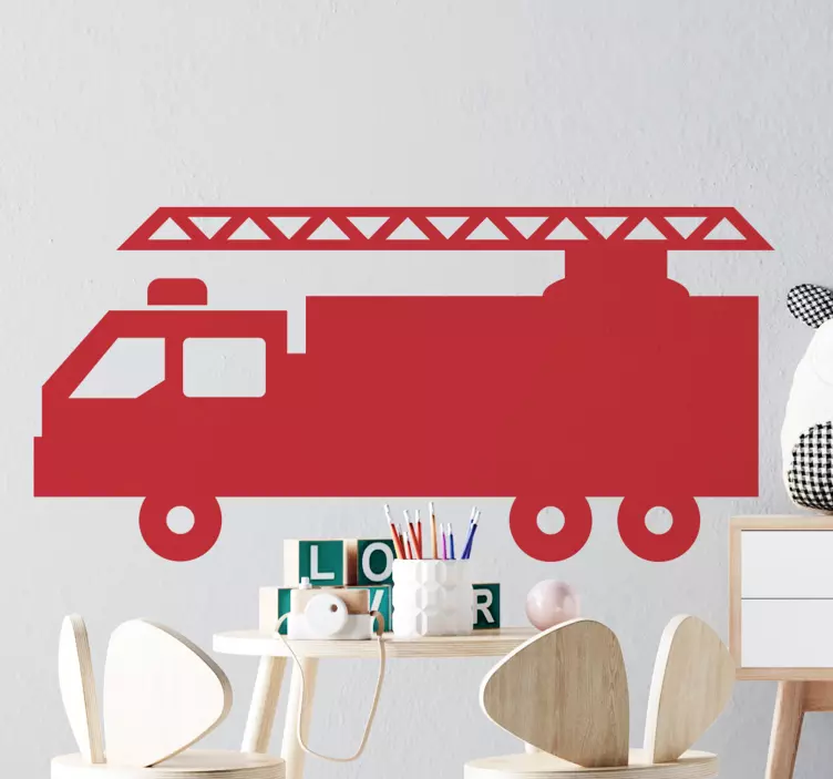 Fire truck silhouette toy sticker - TenStickers
