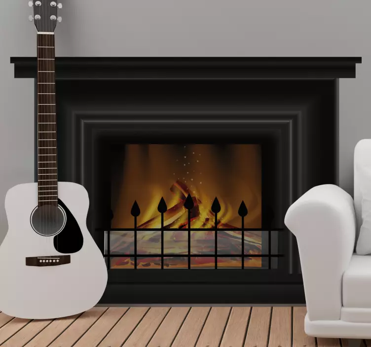 Fireplace black object sticker - TenStickers