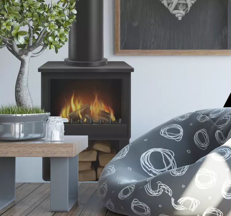 Fireplace Log Burner sticker - TenStickers