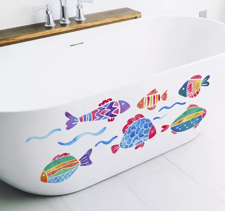 Fish Children´s Bath Stickers - TenStickers