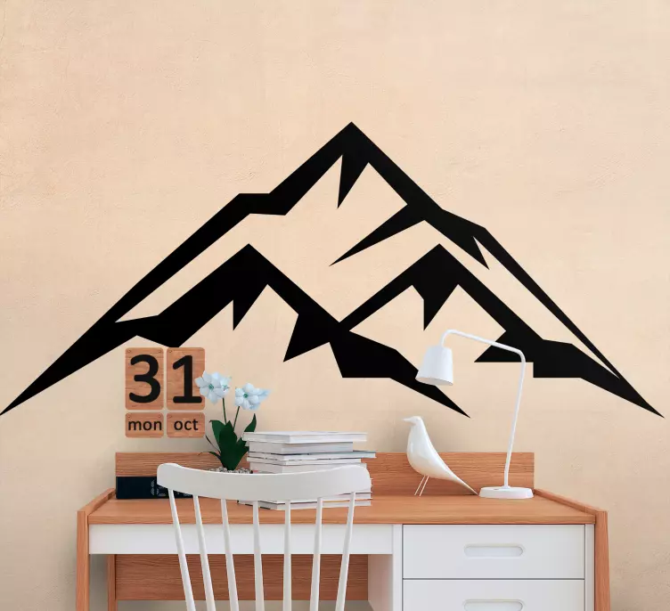 Floating silhouette mountain nature sticker - TenStickers