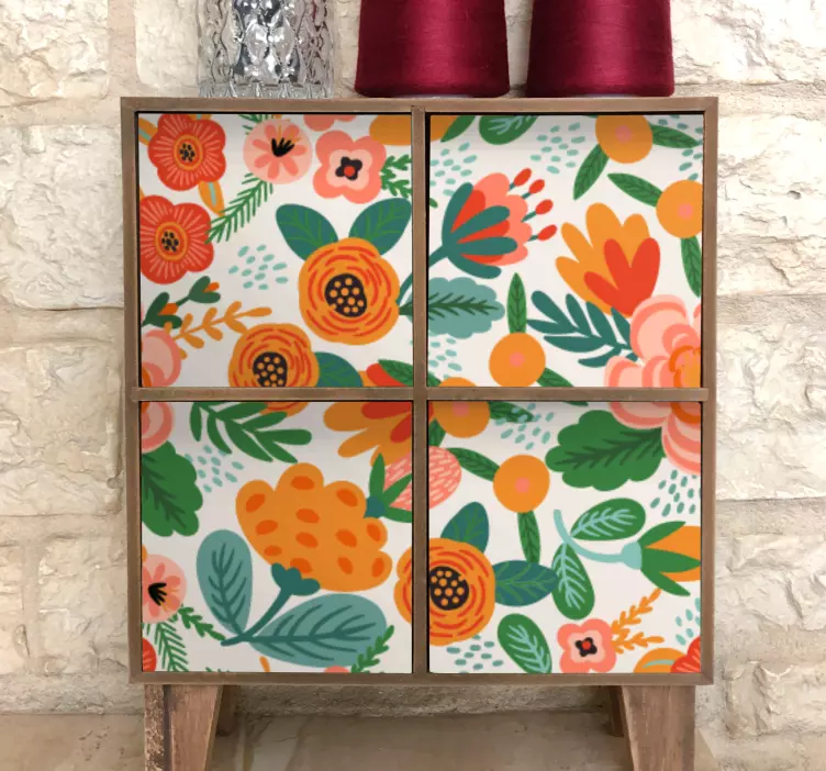 Floral composition style furniture sticker - TenStickers