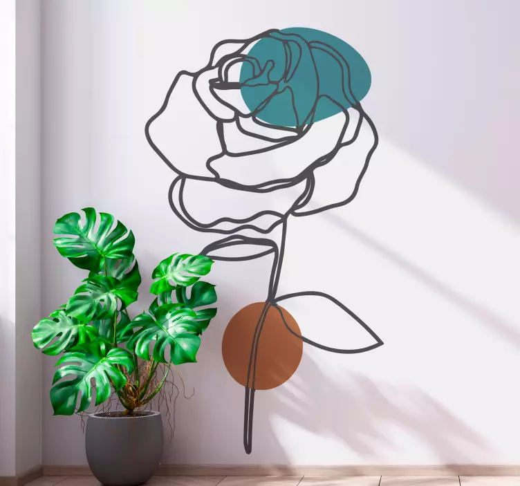 floral design of rose flower wall sticker - TenStickers