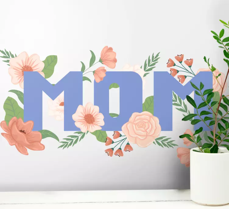 floral mother's day illustration flower sticker - TenStickers
