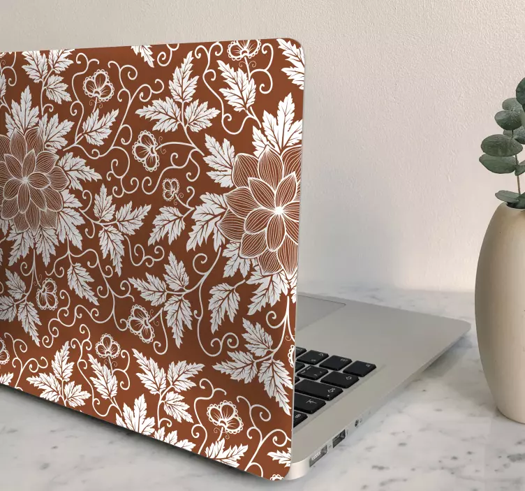 Floral paisley tile laptop sticker - TenStickers