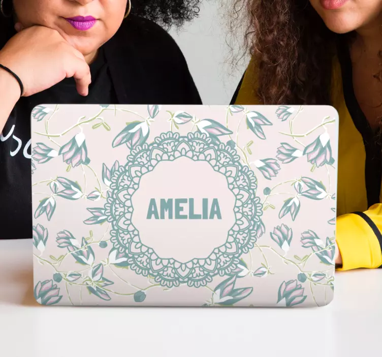 Floral Personalized Surface laptop skin - TenStickers