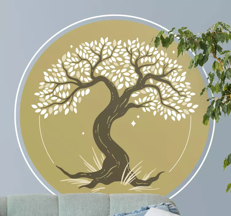 Flower and tree of life floral wall sticker - TenStickers