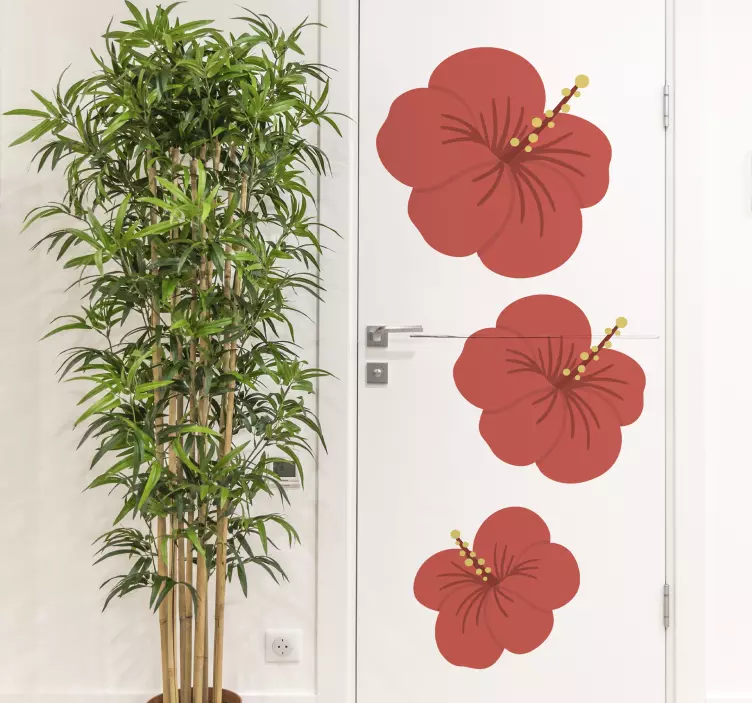 flower from Tahiti  door sticker - TenStickers