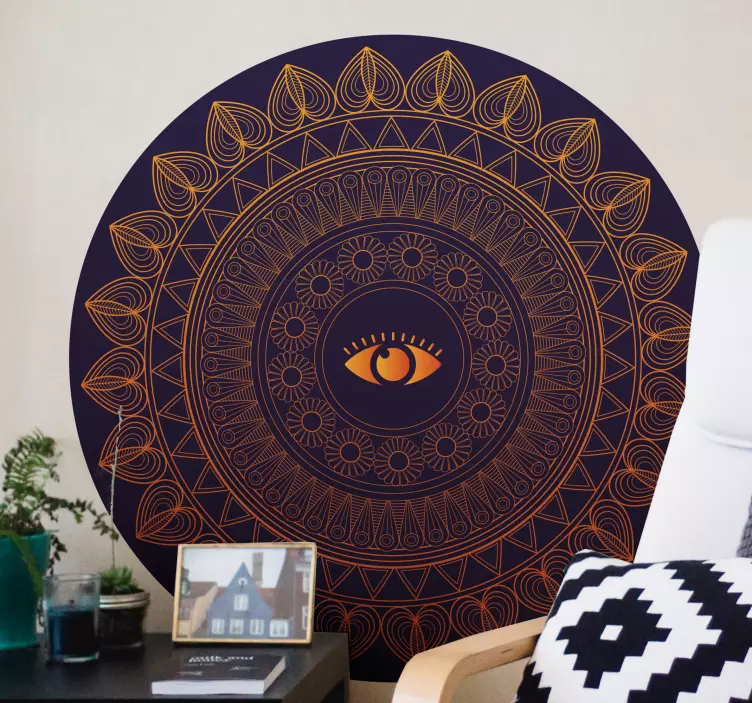 Flower of life with eye floral wall sticker - TenStickers