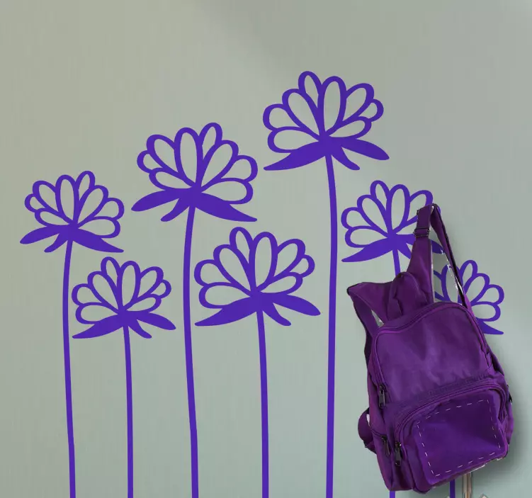 Flower Silhouette Cluster coat hanger sticker - TenStickers
