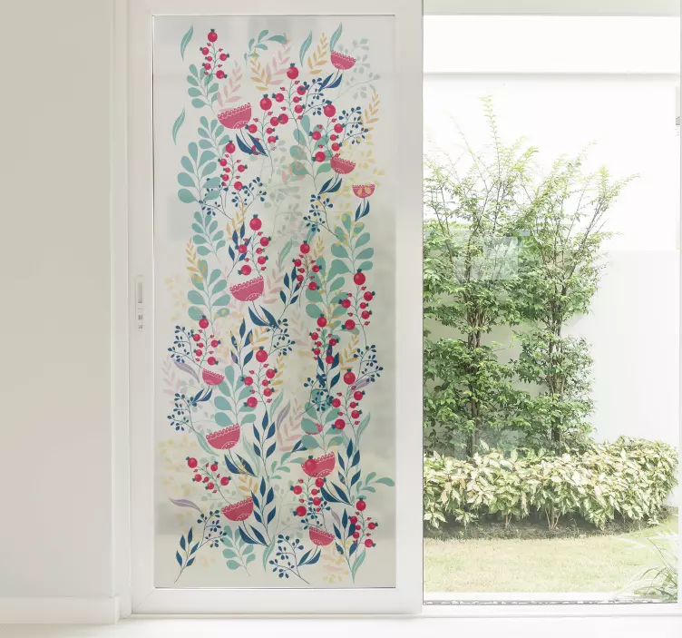 Flowers window vinyl sticker - TenStickers