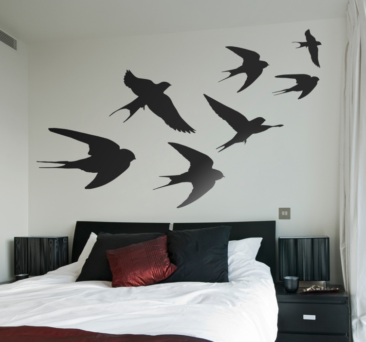 Flying Swallows Wall Sticker - TenStickers