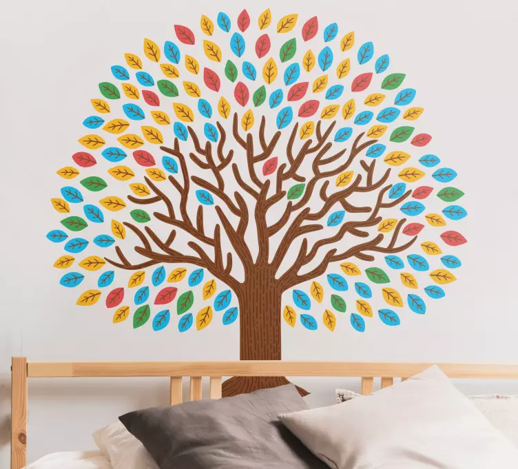 Forest tree with colored leaves children decal - TenStickers