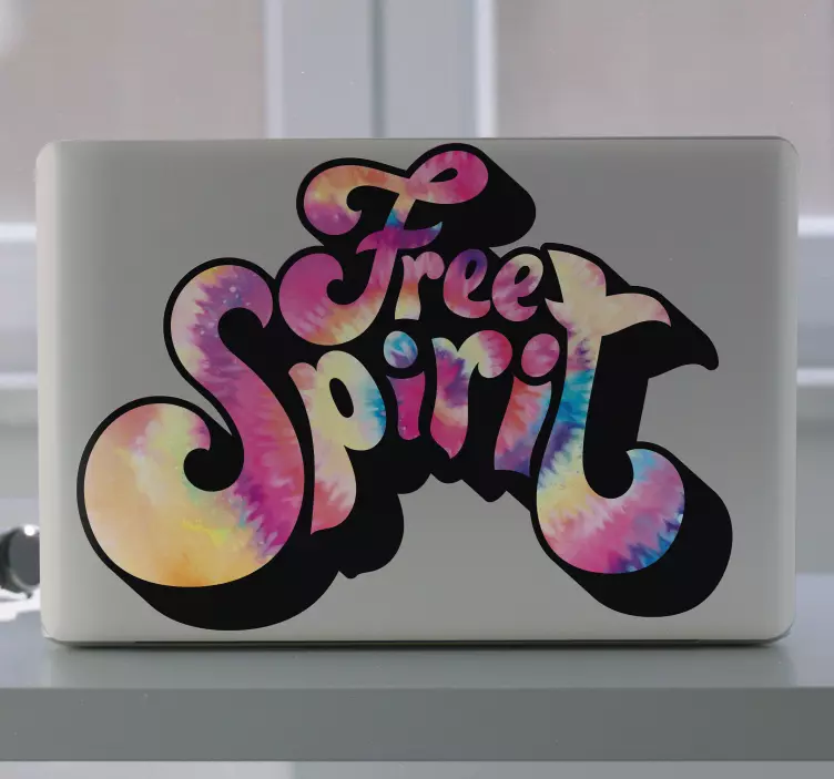 Free spirit with colors laptop skin decal - TenStickers