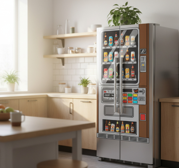 Fridge sticker beer vending machine - TenStickers