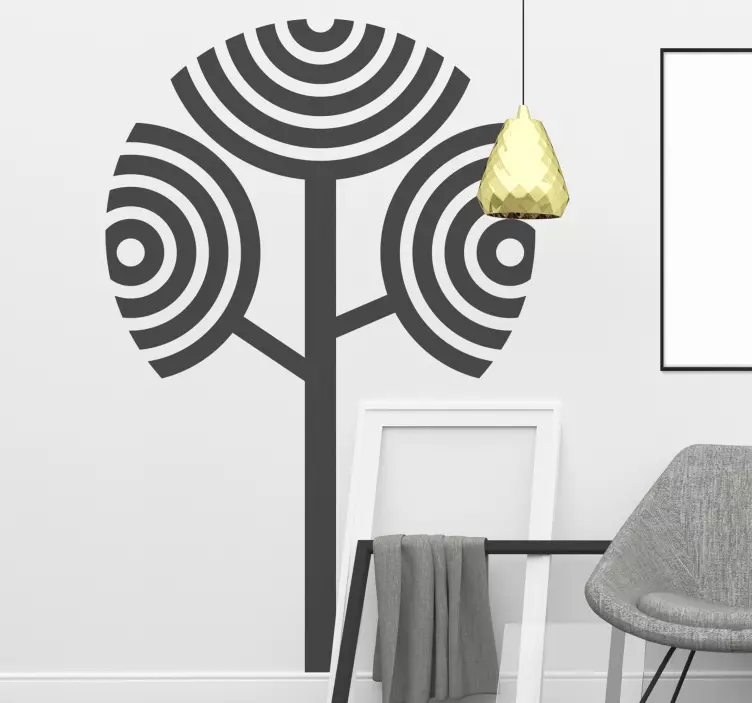 Fruit tree simple big leaves tree wall sticker - TenStickers
