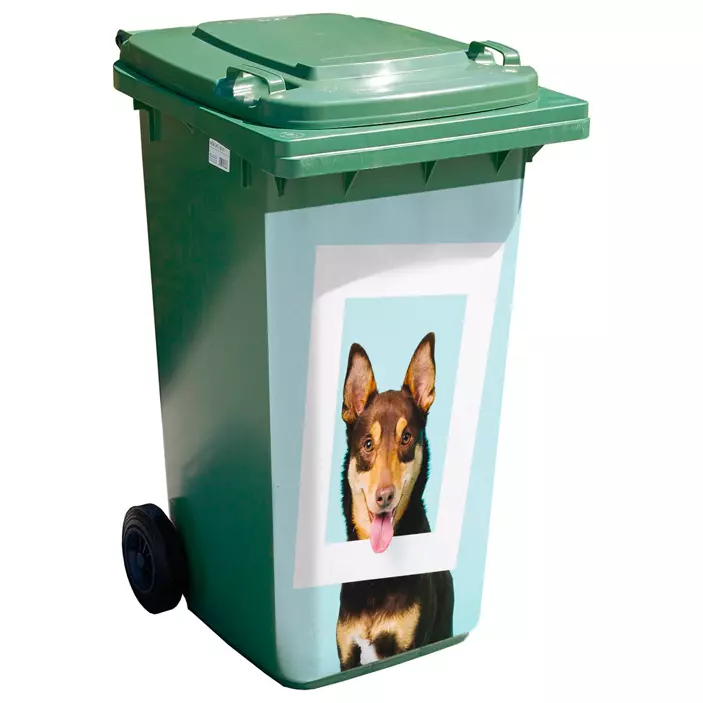 Funny Dog dustbin Sticker - TenStickers