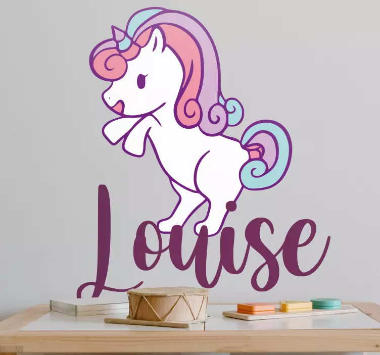 Funny small unicorn  Personalised Sticker - TenStickers