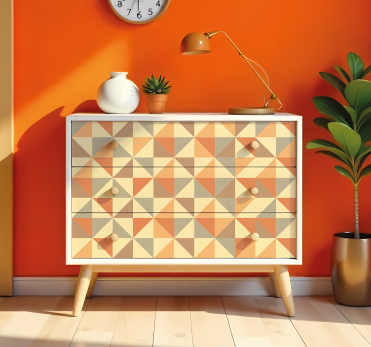 Furniture sticker boho warm geometry design - TenStickers