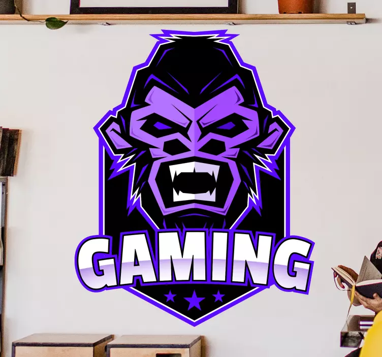 Gaming gorilla video game sticker - TenStickers