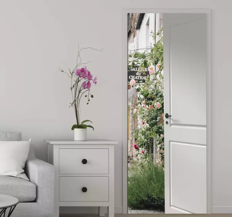Garden view door vinyl sticker - TenStickers