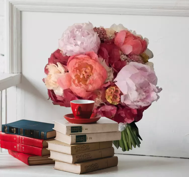 Geometric bouquet flower wall sticker - TenStickers