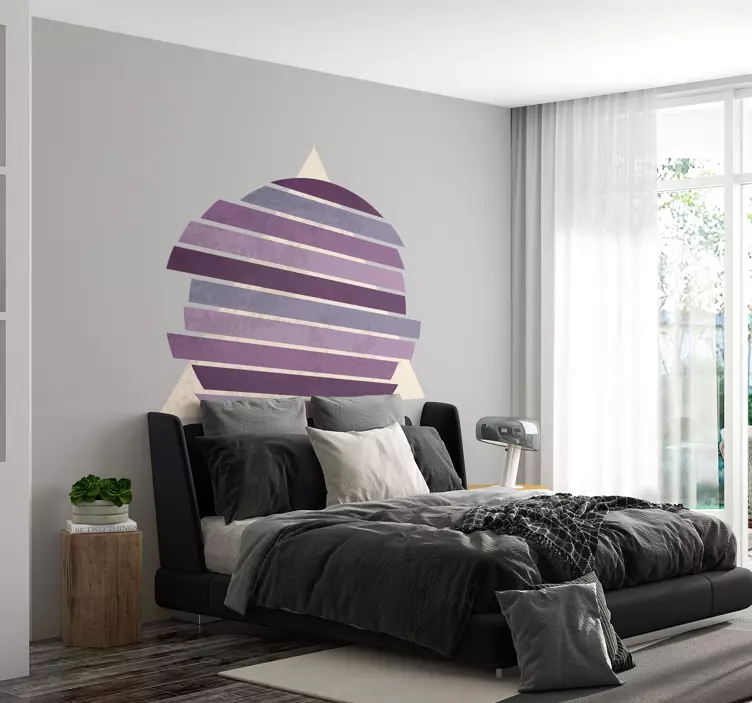 Abstract circular and triangle geometric wall sticker - TenStickers