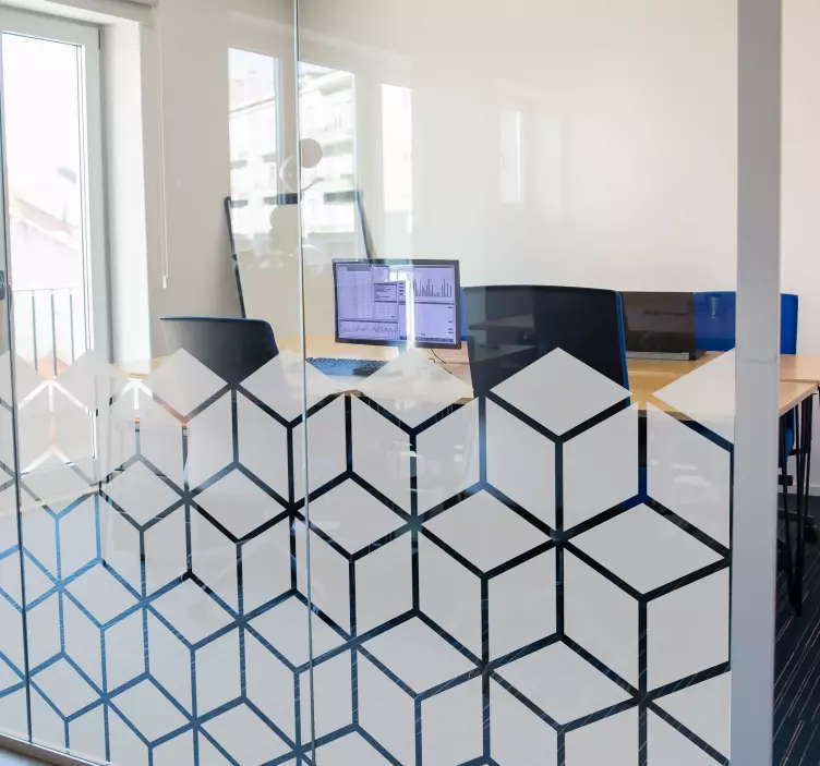 Geometric cubes shape sticker - TenStickers