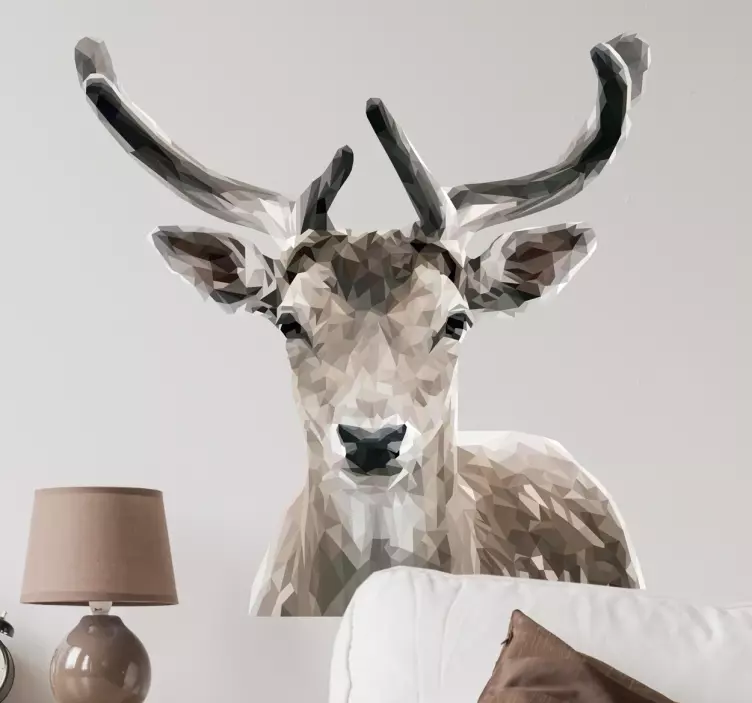 Geometric Deer wild animal decal - TenStickers