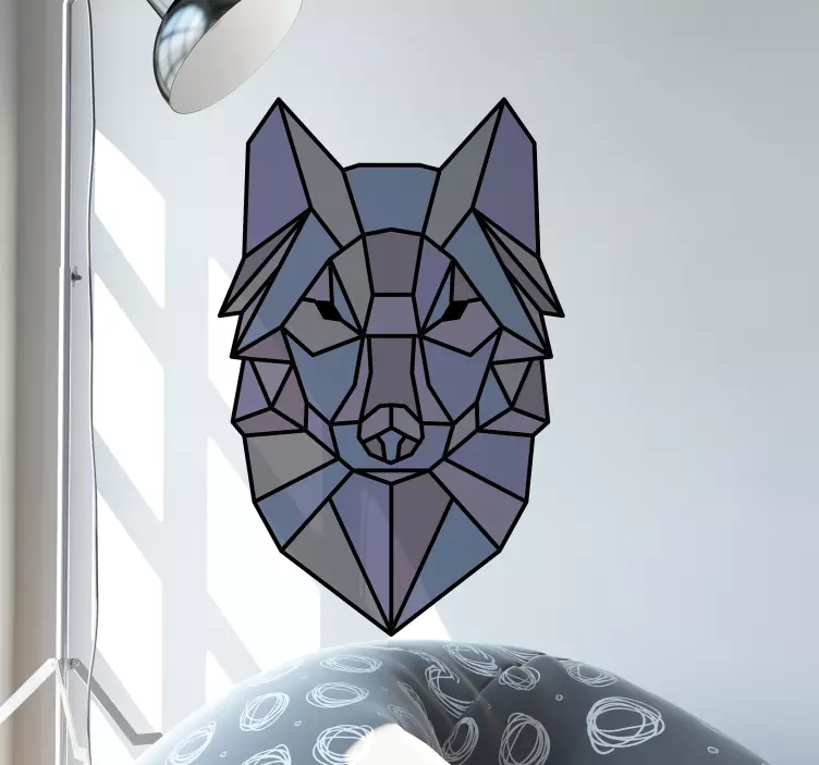 Geometric nordic wolve wild animal decal - TenStickers